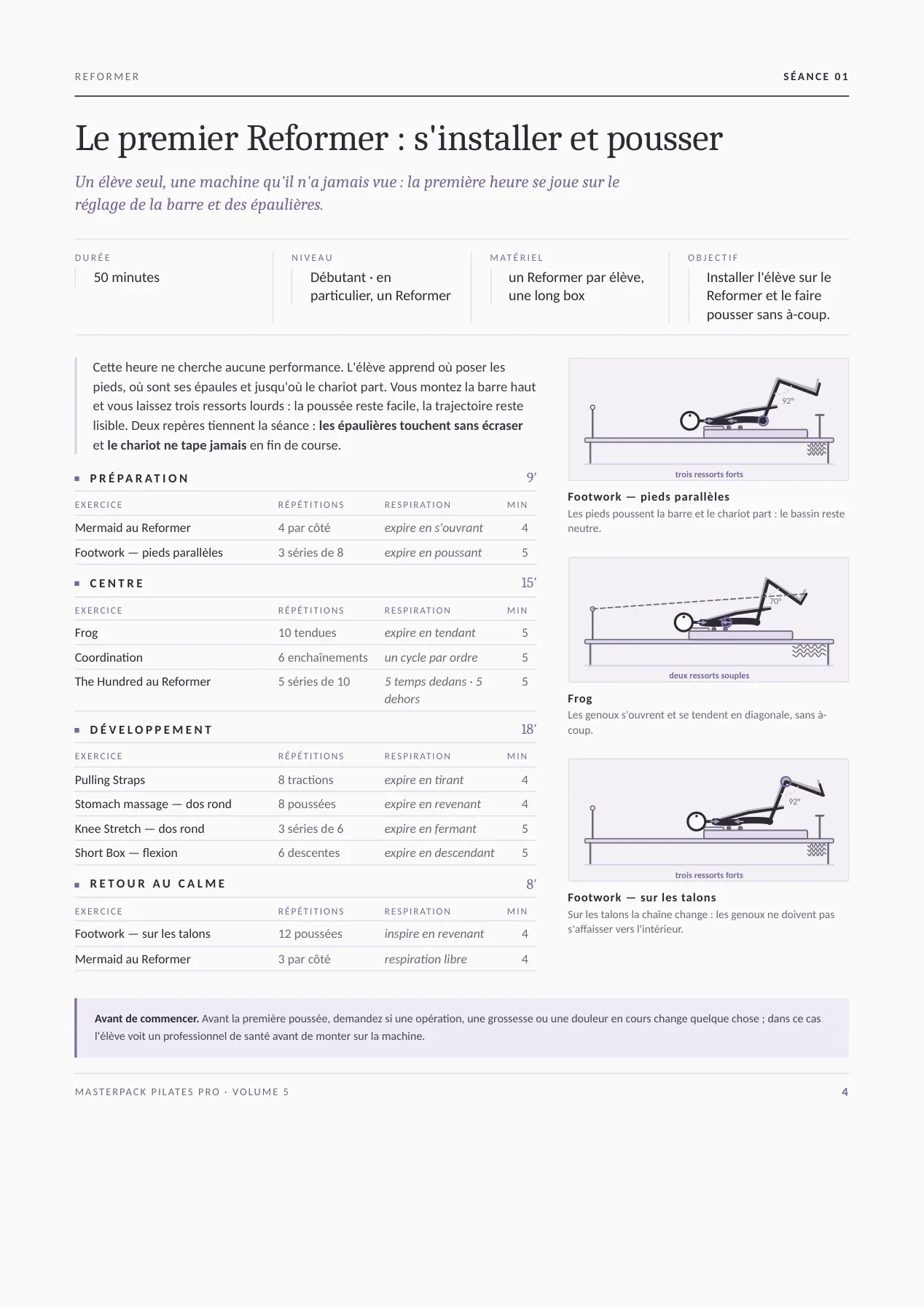 Page réelle du MasterPack Pilates Pro 2