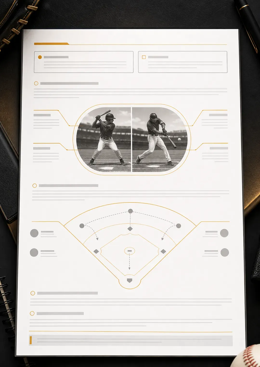 Page from the MasterPack Baseball Coach Pro
